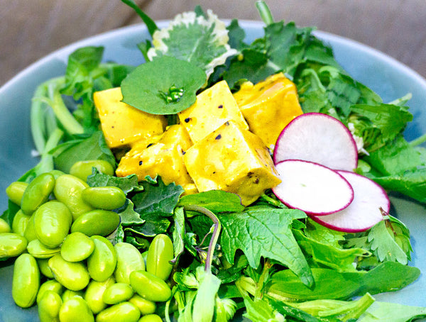 Tofu in Senf-Marinade