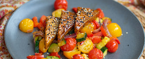 Ofengemüse mit mariniertem Tofu