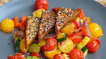 Ofengemüse mit mariniertem Tofu