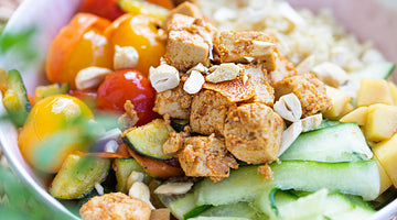 Quinoa-Bowl mit Orangen-Tofu