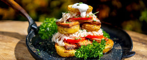 Wilder Tofu im Kartoffelturm