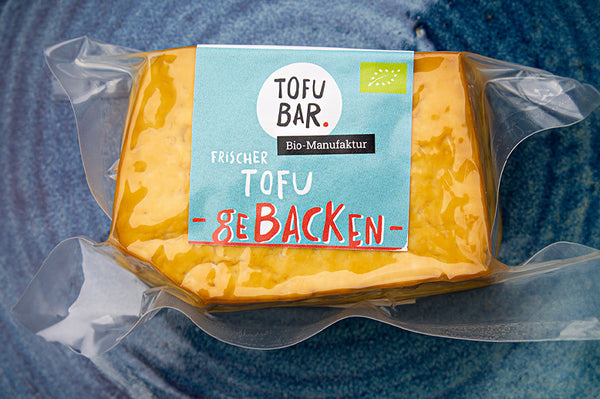 Gebackener Tofu &amp;quot;Goldbäckchen&amp;quot; &amp; Tofubar