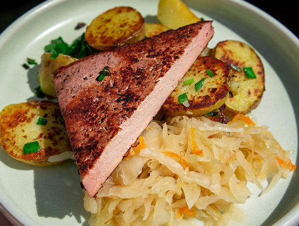Laberkas-Filets mit Rotwein